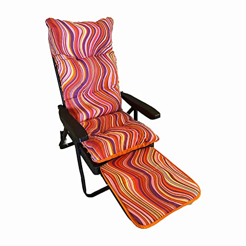 TECNOCUCI Cojín súper acolchado para tumbonas con carrito - Ideal para exteriores e interiores - Apto para tumbonas extraíbles - 100% fabricado en Italia Cover