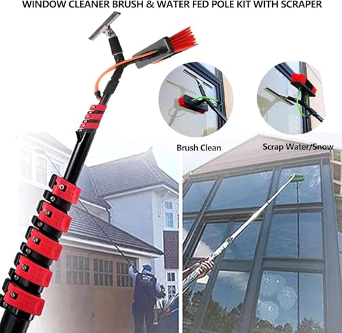 Kit de limpieza de ventanas Teles con cepillo extensible de 3,6 m para paneles solares 5