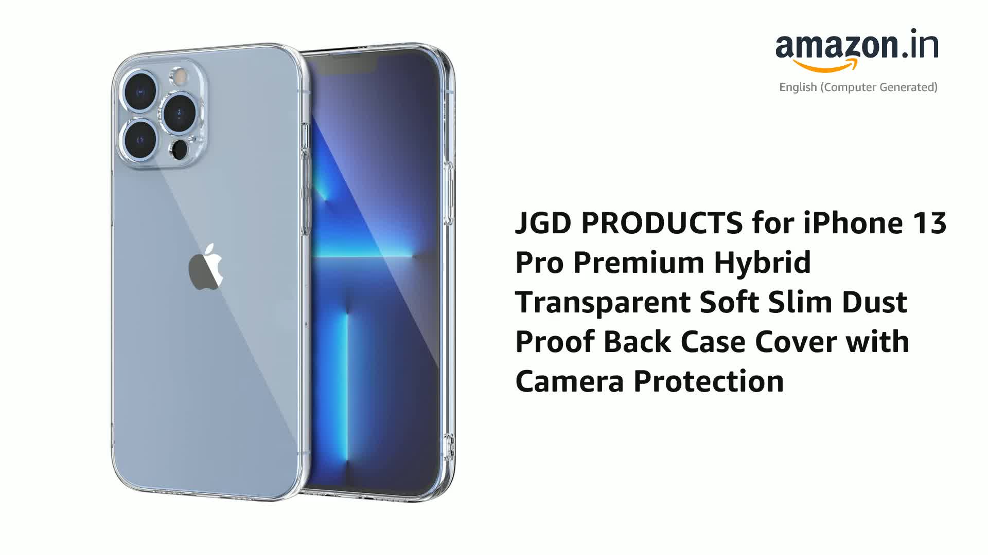 JGD PRODUCTS for iPhone 13 Pro Premium Hybrid Transparent Soft