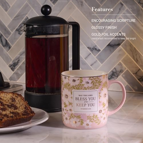 Image of Christian Art Gifts Bless You and Keep You Ceramic Coffee Mug for Women