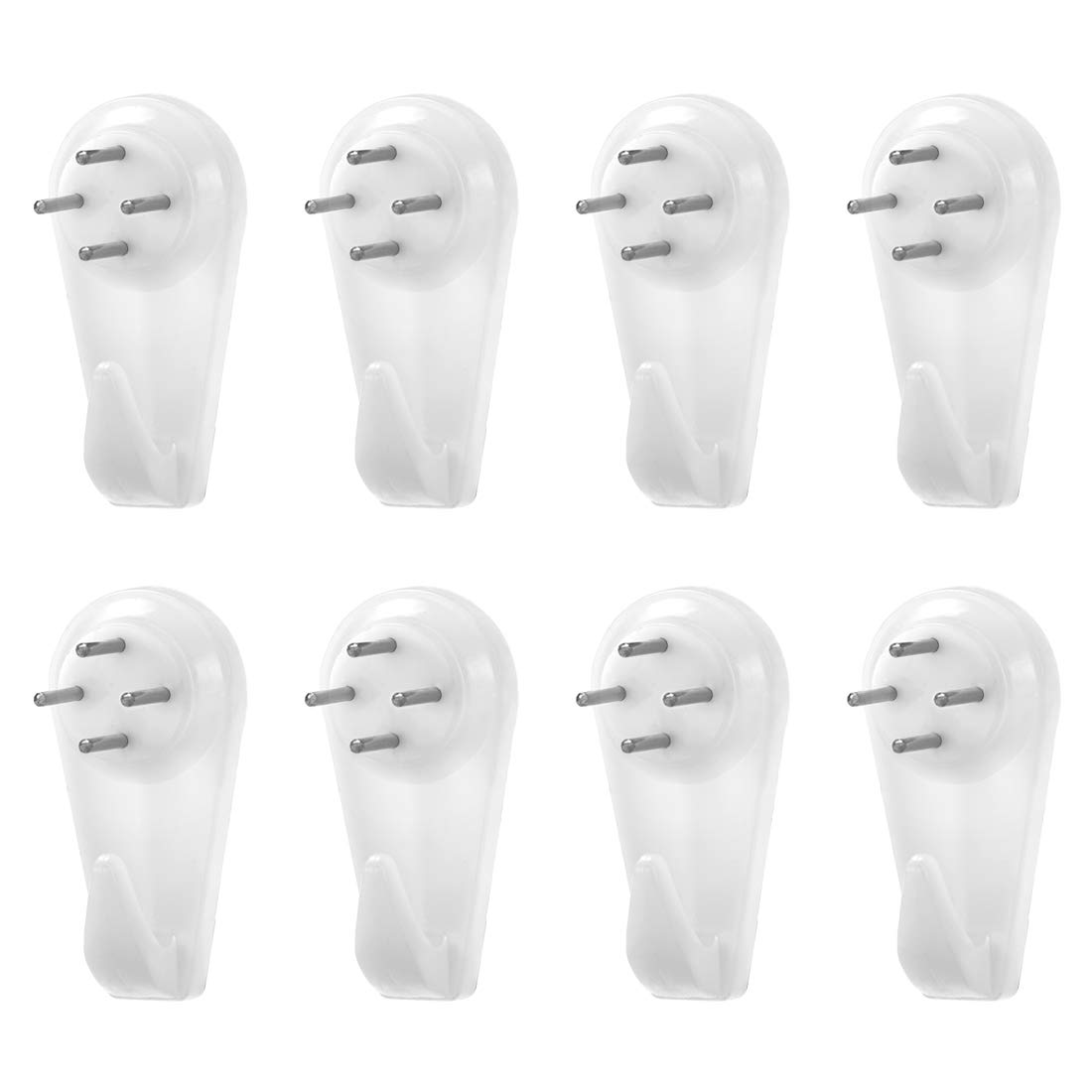 uxcell 22lbs Hardwall Hanger for Hardware, Fasteners Hooks Wall Mount Non-Mark Hook Picture Photo Frame Hangers, 100 Pcs