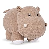 B-CREATOR Soft Hippo Stuffed Animals - (Small, Gray) Plush Hippopotamus Toy, Fluffy and Cuddly Zoo Gift for Christmas Stocking Stuffers
