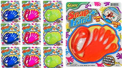 JA-RU Jumbo Giant Sticky Hand Stretchy Snap Toys (8 Packs) 414-8