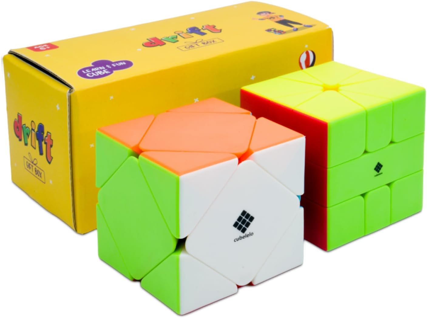 Drift Square-1 & Skewb Gift Box | Explore the new Dimension of Uniquely Shaped Puzzles | 2 in 1 Combo Pack of Dual Challenge Delight | Brainstoming Game Toy for Children Kids & Adults