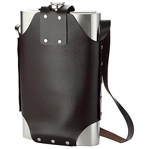 YWQ 64 oz Classic Style Stainless Steel Liquor Whiskey Hip Flask Silver Cover