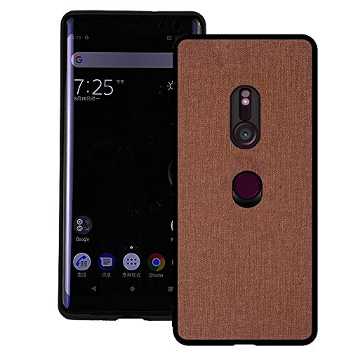 QFH Shockproof Cloth Texture PC+ TPU Protective Case for Sony Xperia XZ3 (Black) new style phone case (Color : Brown)
