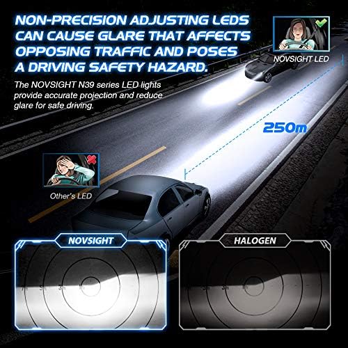 amazon com novsight h7 led headlight bulbs 400 brighter 72w 10 000lumens bridgelux chips super bright led headlights conversion kit 6000k cool white ip68 waterproof 360 degrees adjustable pack of 2 automotive