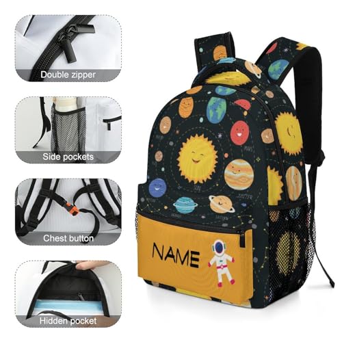 Custom Galaxy Planet Sun Astronaut Kid Backpack Personalized Kid's Name Text Children School Bag Customized Bookbag Backpack for Boys Girls Student3