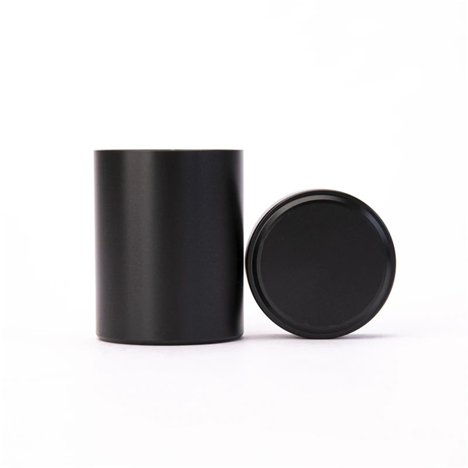 FDBTYJN Tea Caddy Airtight Smell Proof Container Stainless Steel Mini Tea Cans Herb Stash Jar Coffee Storage Box Caddies(Black)