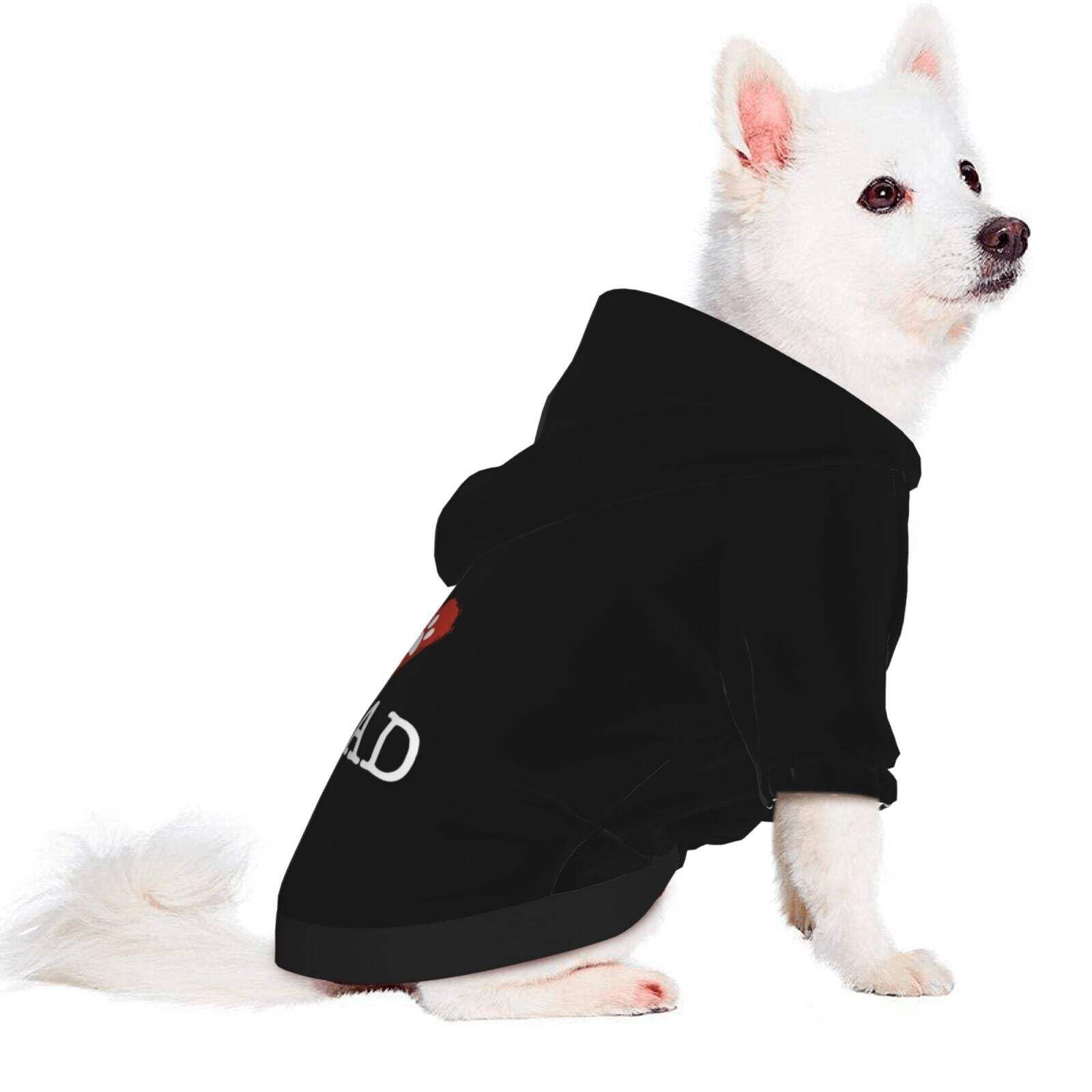 I Love My Dad Dog Hoodie Pet Clothes for Small Cat Soft Funny Pet Apparel Supplies, HO6, Medium - Image 2