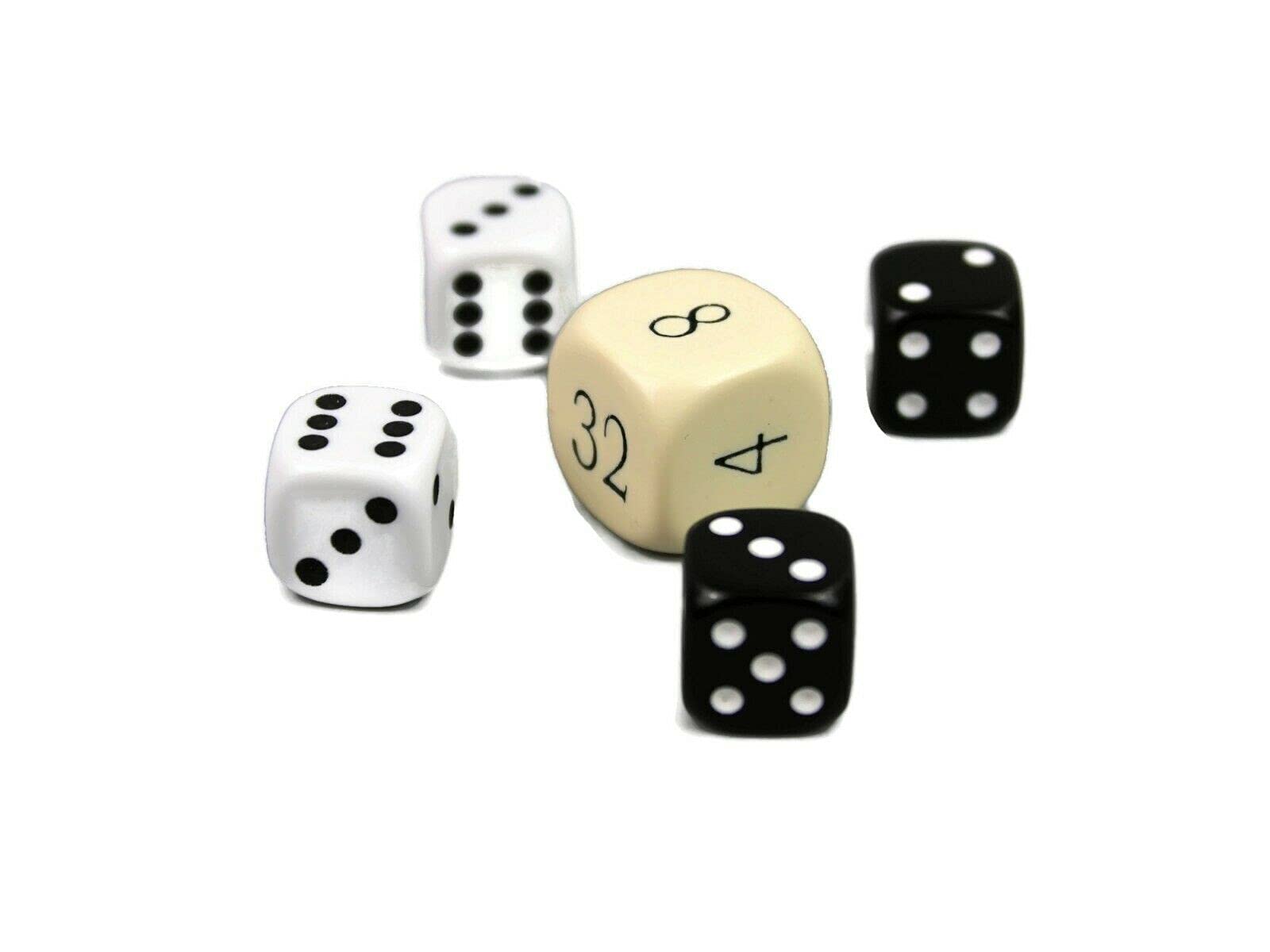 Replacement Dice Set Including Doubling Dice and Soft Velvet Pouch For Backgammon Set