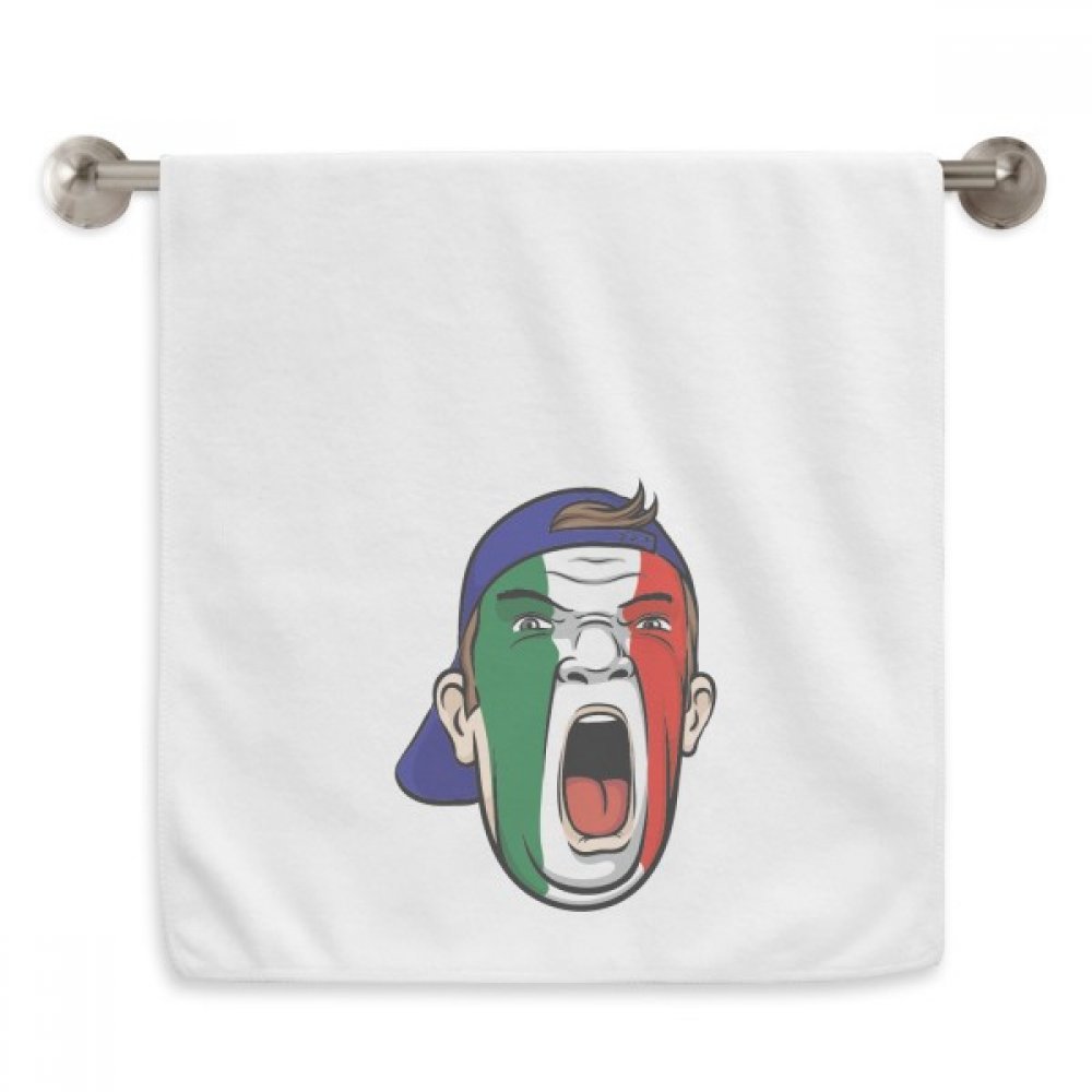 Serviette drapeau de l'Italie 13x29 pouces essuie-main blanc doux pour maquillage