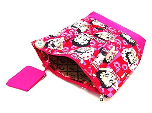Bolsa de compras de poliéster Betty Boop con monedero rosa miniatura 3