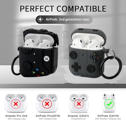 Image of [2Pack] Gedicht for Airpods 2nd Generation Case, Funny 3D Cartoon Game Console Design Silicone Soft Cases for Airpods Case 2nd /1st Gen, with Keychain Kids Women Men for Airpods Case