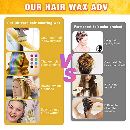 Hair Wax Color Blonde, Ultikare Blonde Hair Dye Temporary For Color Treated Hair Natural Styling Instant Kids Mud Cream Gel 3.4 Fl Oz Girl Gifts, Party, Cosplay Diy, Children's Day #TOP4