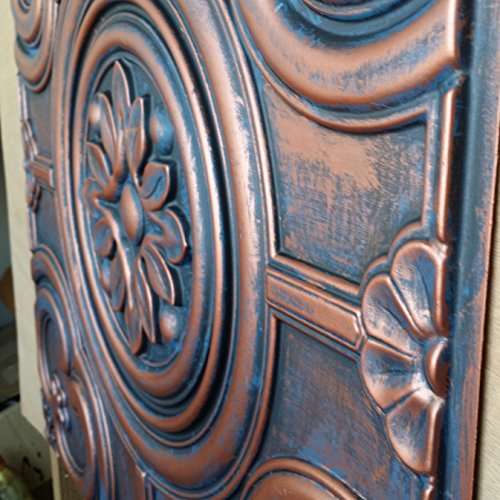 Tin Ceiling Tile 2x2 in Faux Paint Finish Aged red Copper PL50 Pack of 10pcs