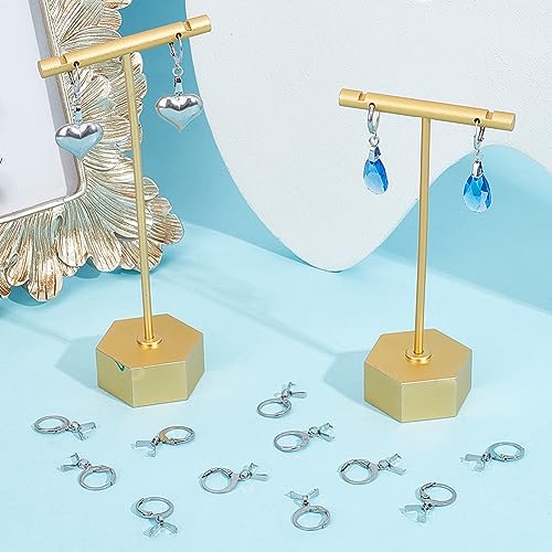 Beebeecraft 1 Box 50Pcs Clasp Earring Hooks Stainless Steel Round French Pendant Leverback Earring Findings with Bails Pin for Earrings Jewelry Making Art DIY Crafts - Image 4