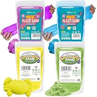 Rainbow Eco Play - Magic Elasti Sand Magic Sand - Kids Sand - Coloured Sand - Non-Toxic -Colour Sand - Fun for Everyone - Ideal for Sensory Play