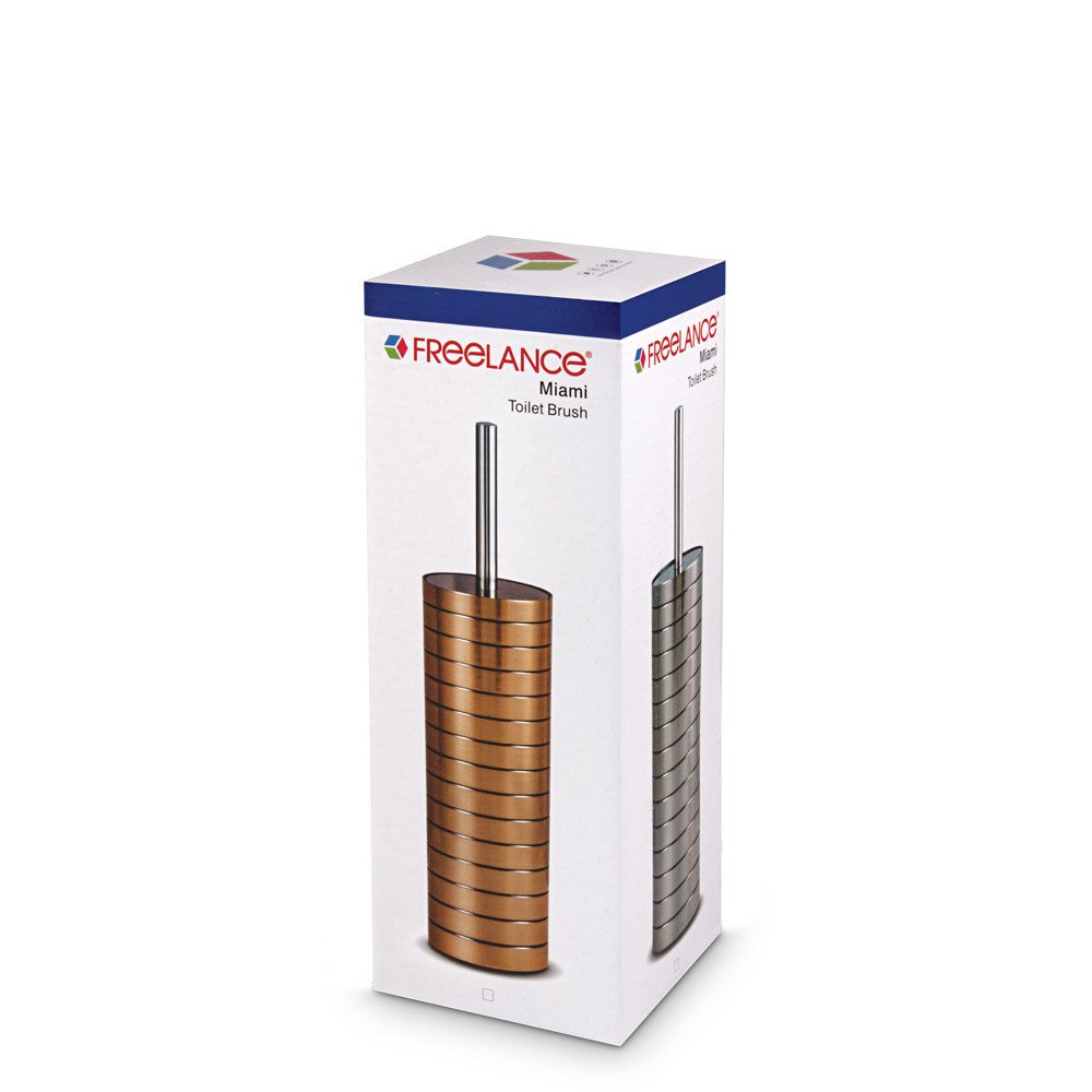 Freelance Miami Polystyrene Toilet Cleaning Brush - Silver - Hygienic Commode/Toilet Brush Cleaner Set - Compact Stand, Ideal for Cleaning Bathroom Pot/Bowl /WC - Holder Included - Image 3 thumbnail