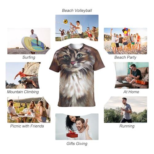 Tshirt Chat Homme avec Impression Graphique Haute Définition - 7