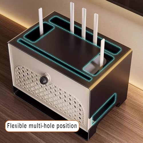 Rangement la maison efficace avec boîte pour routeur WiFi et décodeur de salon - 5