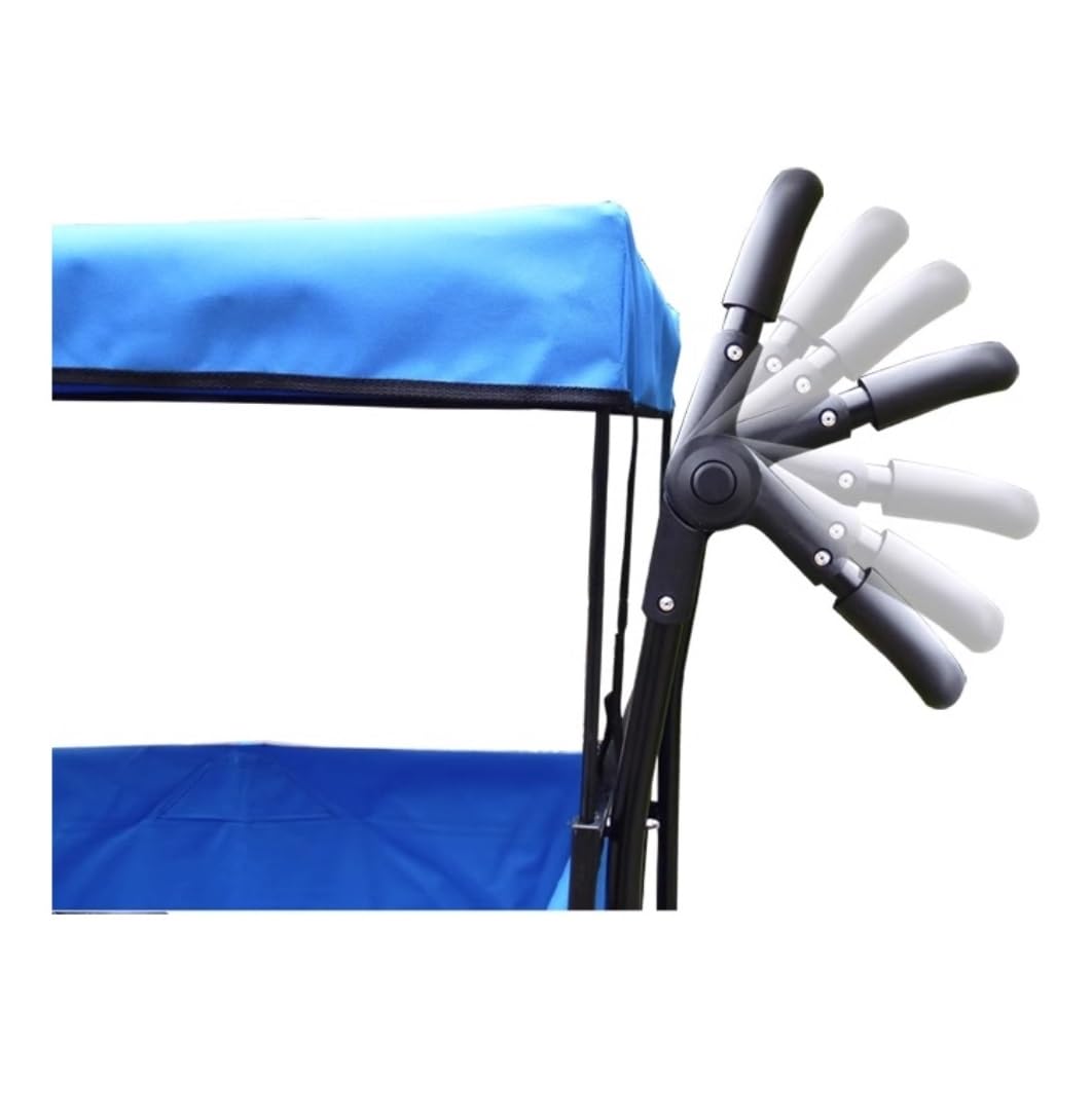 Jardin Chariot De Pliable avec Roues À Auvent Pliant Portable Poignées Réglables Sports Jardin Plage Chariot(B)