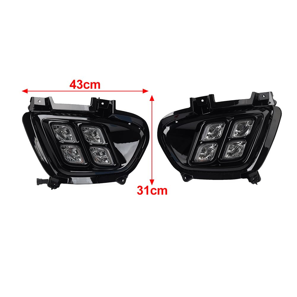 Cninba13 2 Pcs Front Fog Light Daytime Running Lights Driving Lamps ABS White For Kia For SORENTO 2015-2016