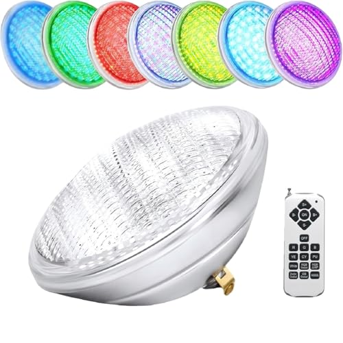 AHJ RGB Luces de la Piscina,48W luces piscina sumergibles led (Equivalente 500W halógena Bombilla),12V AC/DC IP68 focos led piscina para luz de jardín de piscina de acuario