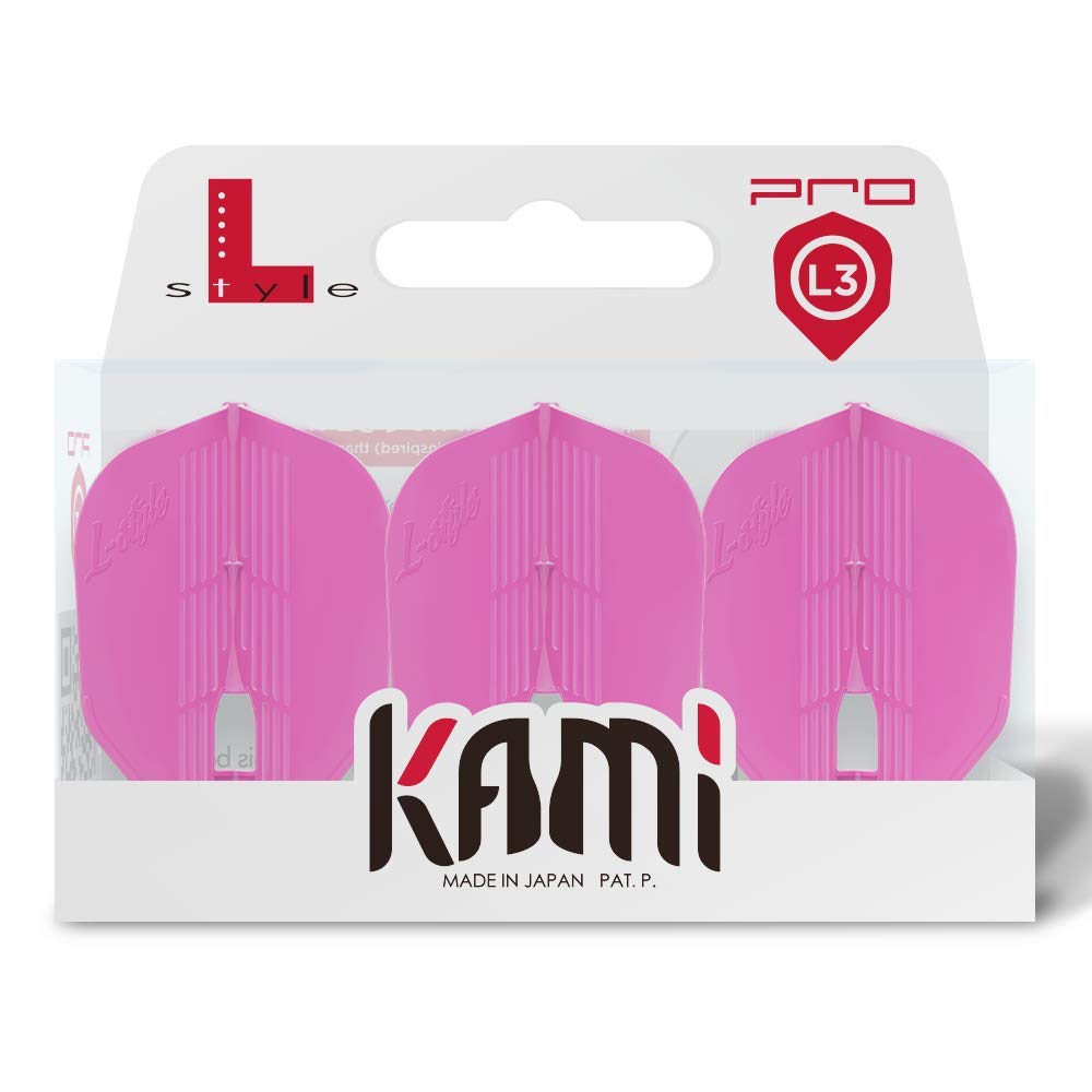 Dart Flights: L3 PRO KAMI Shape - Ultra Flexible - for Soft Tip and Steel Tip Darts - Pink