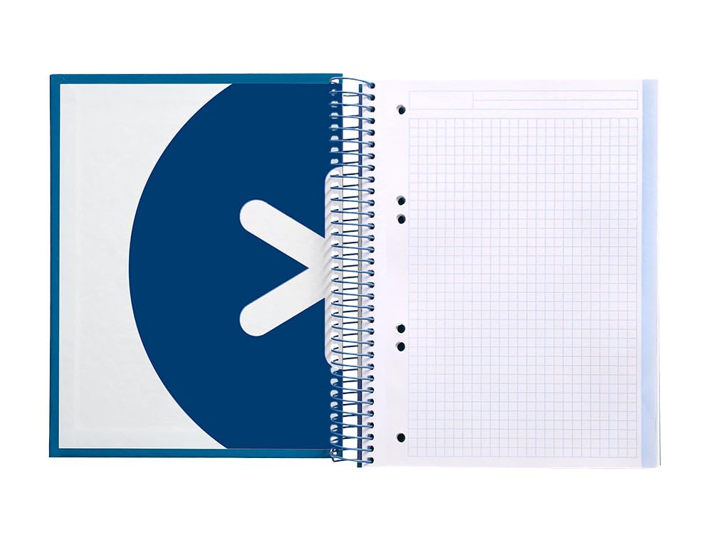 Liderpapel Spiral Notebook A5 Micro ANTARTIK Cover Lined 120H 90 g Square 5 mm 5 Bands 6 Drills Dark Blue
