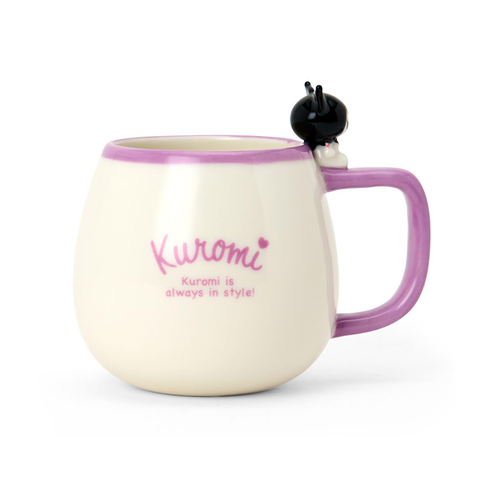 Sanrio Kuromi Ceramic Mug with Mascot Figure 14oz Coffee Cup Japan