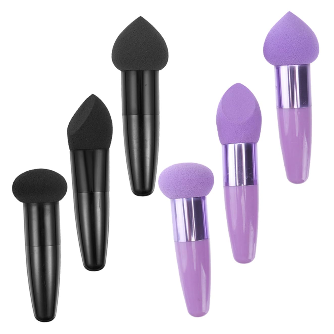 Set de Lápices de Maquillaje de Belleza 6 Piezas de Látex | Forma de Bolígrafo, Negro y Púrpura, Portátil y Delicado, Uso Profesional Simple y Práctico