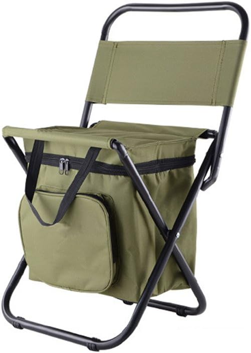 Nadalan Outdoor Folding Chairs Fishing Chair/Portable Camping Stool/Foldable Chair with Double Layer Oxford Fabric Cooler Bag for Fishing/Beach/Camping/House/Outing