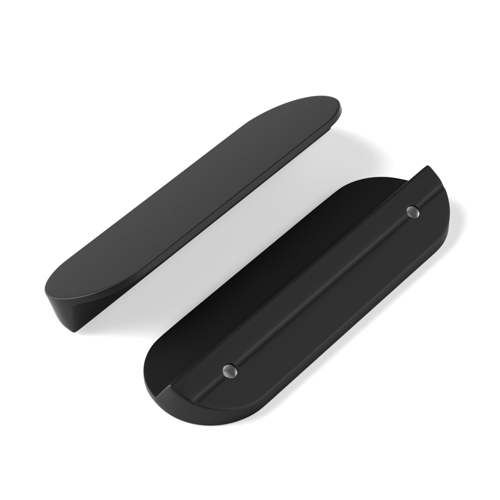 Photo 1 of Peaha 10 Pack Matte Black Finger Cabinet Pulls Concealed Handles for Kitchen Drawer 3inch(76mm) Finger Edge Pull Tab Handle Hole Center 10 Black