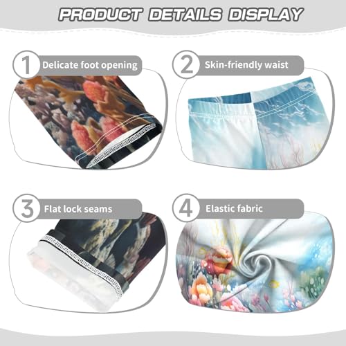 Bolaz Toddler Girls Leggings Printed Yoga Pants Leggings Blue Sky Colorful Flower for Kids3