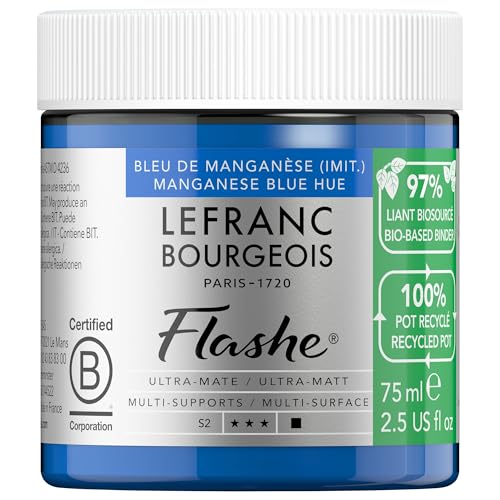 Lefranc Bourgeois Vinílico Extra-Fino Flashe Bio - Bote plástico reciclado 75ml, Tono Azul de Manganeso