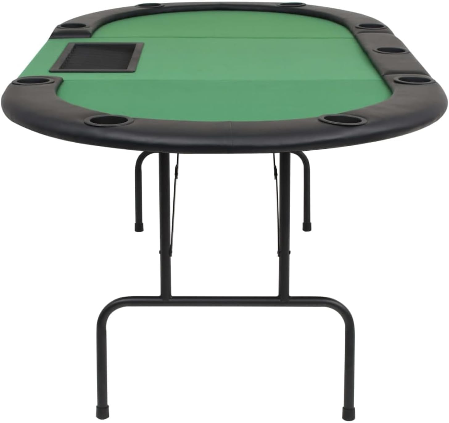 Tavolo da poker pieghevole per 9 giocatori, design ovale per una facile conservazione, superficie resistente per serate di gioco, perfetto per uso interno/esterno, piano in feltro verde