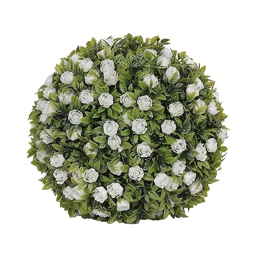 Simulation Plant Flower Hanging Topiary Ball 7.8inch PE Material Accessory Multipurpose Realistic Floral Decoration for Coffee Shop, Style D