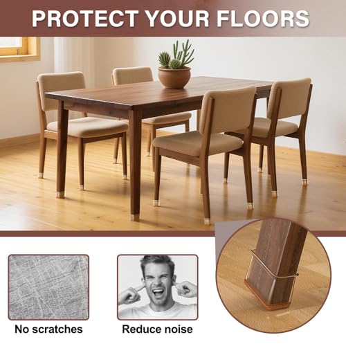 image for YOZON Chair Leg Floor Protectors Rectangle Chair Leg Protectors for Ha