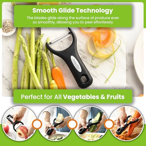 Spring Chef Stainless Steel Y Shaped Vegetable Peeler for Kitchen - Black - Image 5