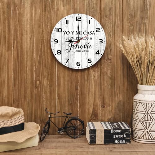 Reloj de pared analógico redondo de madera 12 pulgadas miniatura 3