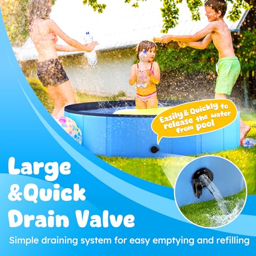 image for Niubya Portable Dog Pool, Foldable Pet Swimming Pool, Anti-Slip Collap