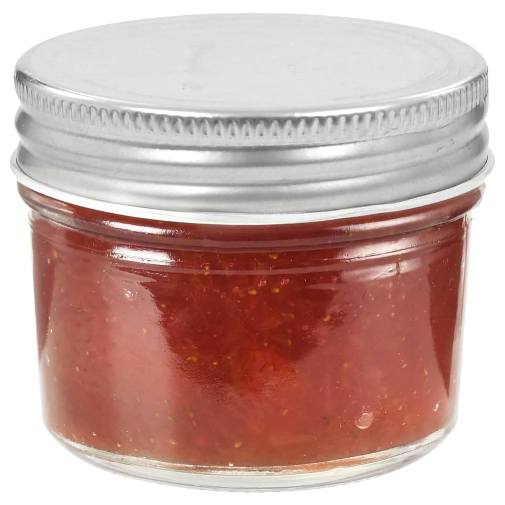 Marmeladengläser mit Silbernen Deckeln 48 Stück 110 ml Glasbehälter luftdicht Vorratsgläser für Marmelade Honig Sirup Aufbewahrung Küche Haushalt