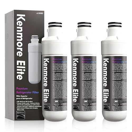 GOTICAL - kenmore Elite 9980 469980 Water Treatment Filter White 3-Pack, Replace every 6 months, or more often If water flow slows noticeably