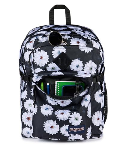 Image of JanSport Main Campus Backpack - Travel or Work Backpack with 15-Inch Laptop Sleeve and Dual Water Bottle Pockets, Eyeball Blossom