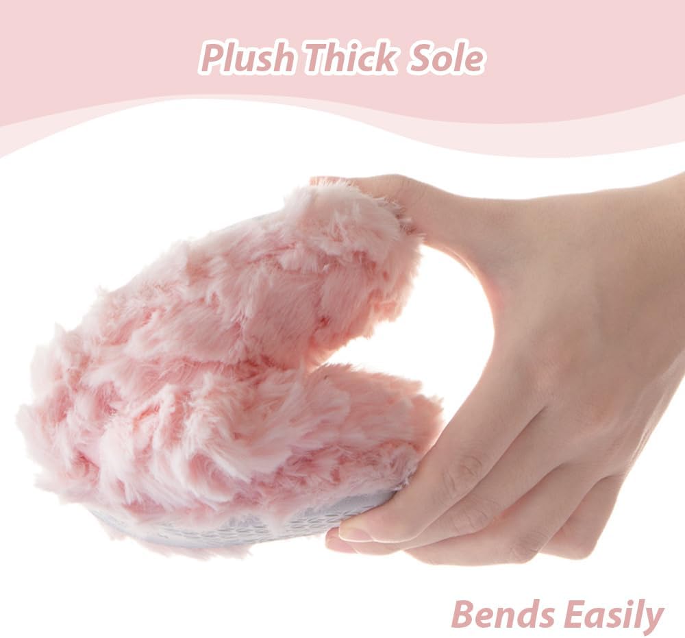 Tofern Women Fluffy Slippers Soft Flannel Memory Foam Slippers Ultra Soft Comfy Warm House Shoes with Mute Anti-Slip Sole for Ladies and Girls - Image 5