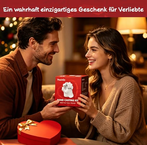PewinGo Handguss-Set，3D Handabdruck Set für Paare-Partner und Pärchen Geschenke für Frauen und Männer für Valentinstag, Hochzeitstag – Ansicht 5