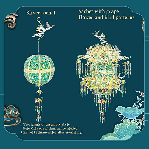 Piececool 3D Metal Puzzles For Adults, Silver Sachet With Grape Diy 3D Model Building Kits Stem Toys For Teens Boys, Great Halloween, 592 Pcs #TOP3