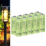 Soluminate Rechargeable 2/3AAA Solar Light Batteries for Garden Solar Lights Latest 1.2V NiMH Technology (2-3AAA, 2/3HR03, Two-Thirds-AAA 29.5mm x 10mm) [10-Pack]