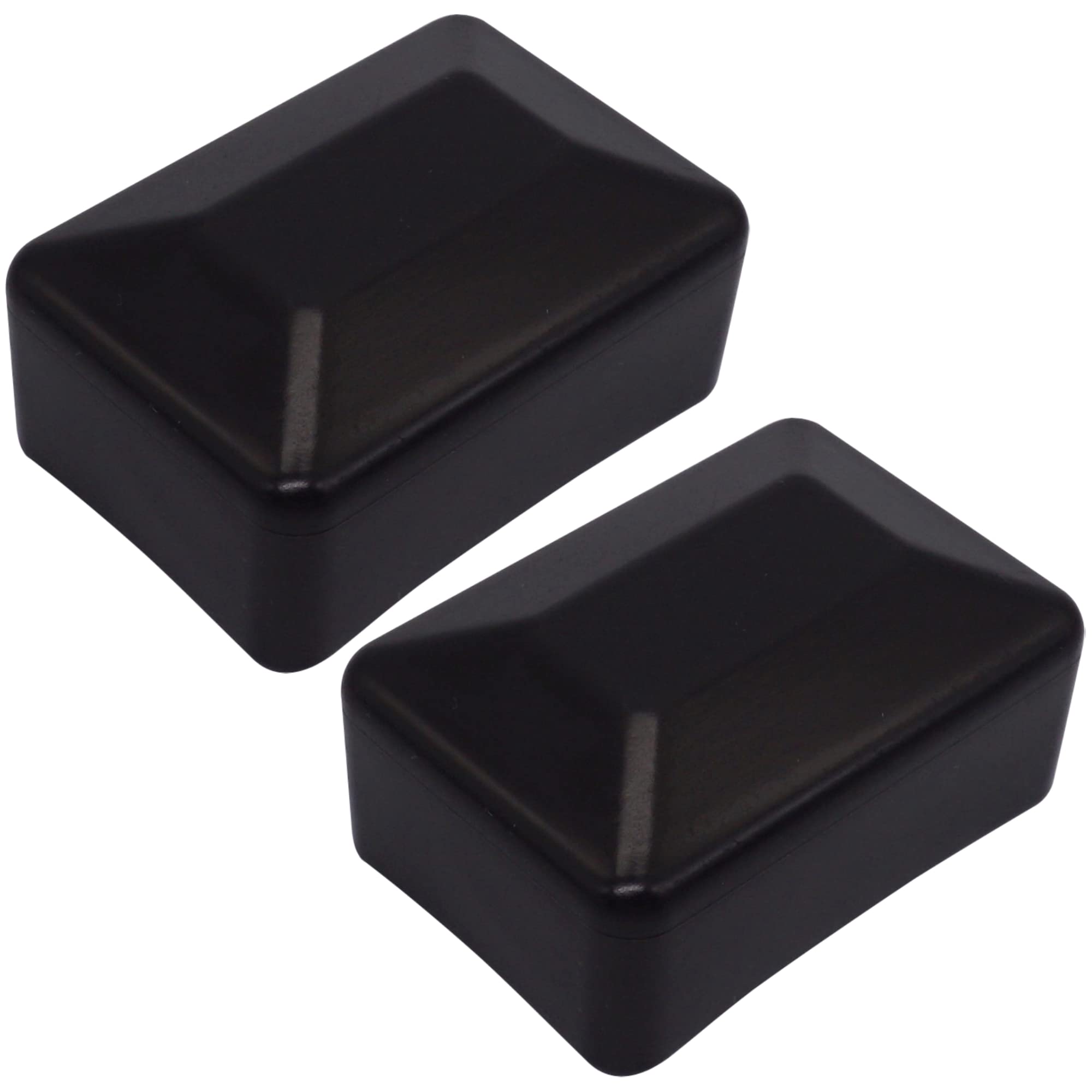 SKIR'CO (2 pcs) Fence Post Caps, Rectangular Black Plastic Caps 60 x 80 mm, Fence Post Covers, Jet Black RAL 9005 Colour